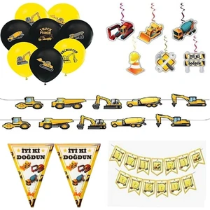 Çıtı Pıtı Store Iş Makinaları Inşaat Temalı Süsleme Seti