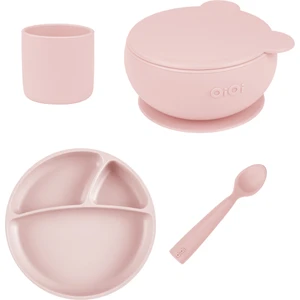 Oioi Pinky Pink Dörtlü Set(Tabak+Bardak+Kaşık+Kapaklıkase)
