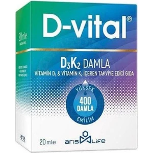 D Vital D3 K2 Vitamin D3 ve Vitamin K2 Damla