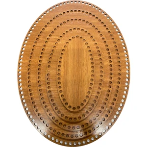 Ala Depo Ahşap Oval Elips Sepet Tepsi Tabanı Ceviz  5'li