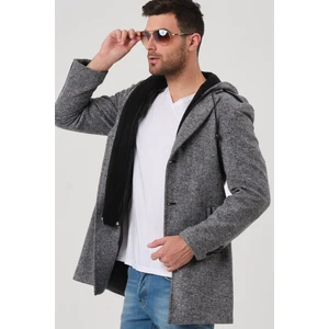PLT8406 Dewberry Erkek Palto-Desenli Gri
