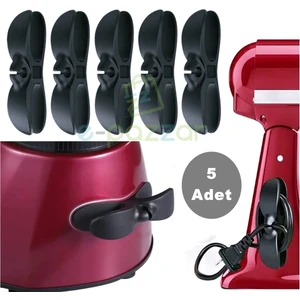 5 Adet Yapışkanlı Kablo Düzenleyici Airfriyer Mikser Fırın Kettle Şarj Pc Fiş Kablo Sarma Aparatı
