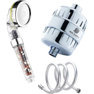 Mak Supply 3'lü Mak Set Duş Filtresi Duş Başlığı Filtreli ve Duş Hortumu 150CM