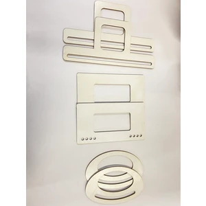 Ala Depo Ahşap  Çanta Sapı Mdf Kulp  (3 Çift)