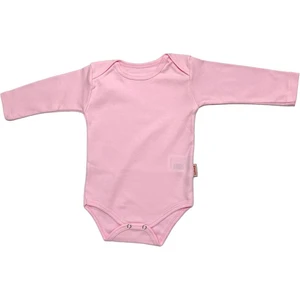 Çıtçıtlı Bebek Body Zıbın Uzun Kollu Pamuklu Pembe
