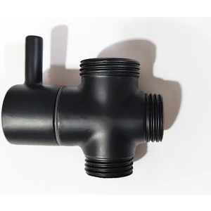 YT143 Kartepe Siyah Robot Duş Yönlendirici Musluk 3/4x1/2x1/2