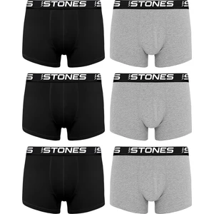 Vip Stones Likralı 6'lı Erkek Boxer Premium Paket - Siyah-Gri