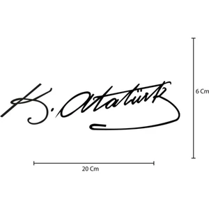 Kemal Atatürk Imza Araba Stickerı Atatürk Imzası Sticker Atatürk Çıkartması 20CM