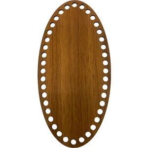 Ala Depo Ahşap Oval Elips Sepet Tepsi Tabanı 20X10CM Ceviz Çift Yüz 3 mm Mdf