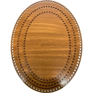 Ala Depo Ahşap Oval Elips Sepet Tepsi Tabanı Ceviz  3'lü