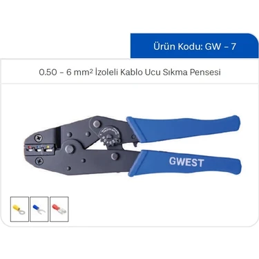 GWEST GW-7 İzoleli Kablo Ucu Sıkma Pensesi
