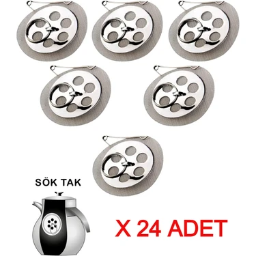 Nistabolje 24 Adet Çaydanlık Içi Çay Süzgeci Demlik Süzgeç
