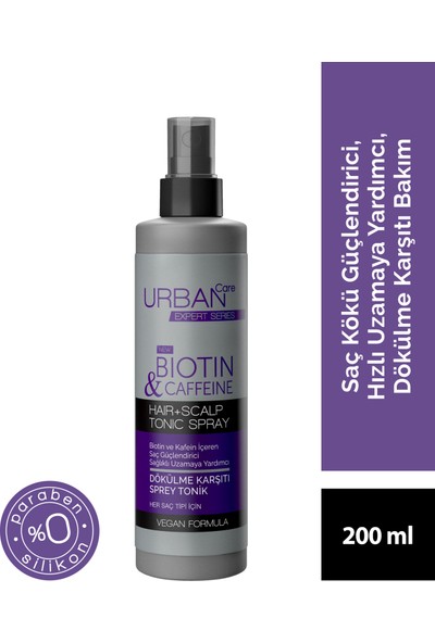 URBAN Care Expert Serisi Biotin ve Kafein Dökülme Karşıtı Saç Toniği-Hızlı Uzamaya Yardımcı-200 ML