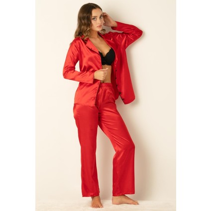 Uzun Kollu Saten Pijama Takımı fırsatları