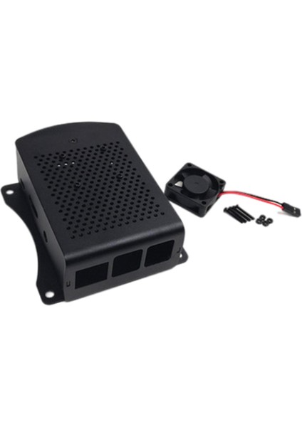 Bilgisayar Kasası Anakart Kabuk W / Ahududu Pi4 Hafif Siyah Fan Için Soğutma Fanı (Yurt Dışından)