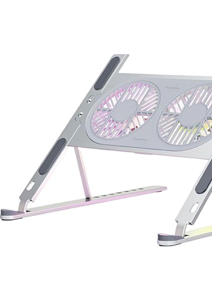 Dizüstü Bilgisayar Stand 8 Seviye Yükseklik, Tablet Pc Gümüş Için Çift Soğutma Fanları ile Ayarlanabilir (Yurt Dışından) modelleri