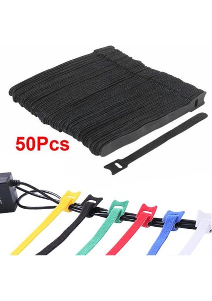 50 Adet Kablo Kordon Kravat Askıları Kullanımlık Kablo Bağları Ayarlanabilir Kordon Sapanlar Siyah 12X150MM (Yurt Dışından)
