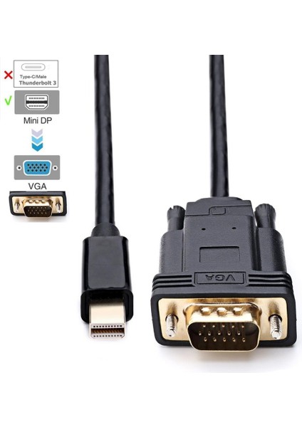 Mini Displayport Dp'den VGA Kablosu Altın Kaplamalı (Yurt Dışından) modelleri