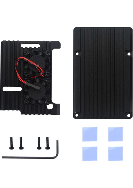 Raspberry Pi Soğutma Fanı Ispit Sebzesi Çift Fan Soğutucu Fanı 4 Paket Termal Bant (Yurt Dışından)