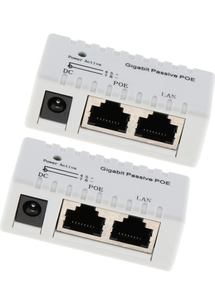 2 Adet Ethernet Üzerinden Pasif Poe Enjektör Gücü - RJ45 Verileri RJ45 Poe'ye, 2.1mm (Yurt Dışından)