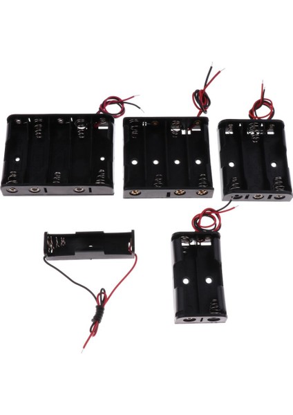 Prettyia 5x Plastik Pil Tutucu Kutu Depolama Kılıfı Seti ve Tel (Yurt Dışından)