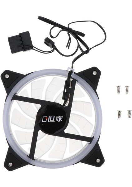 12CM Bilgisayar LED Soğutma Fanı Düşük Gürültülü Yastıklar ve Vidalar-4 Katlar, Yeni 4 Renkli Işık Döngüsü (Yurt Dışından) fiyatları