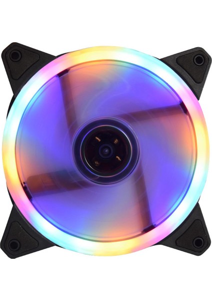 12CM Bilgisayar LED Soğutma Fanı Düşük Gürültülü Yastıklar ve Vidalar-4 Katlar, Yeni 4 Renkli Işık Döngüsü (Yurt Dışından) fırsatları