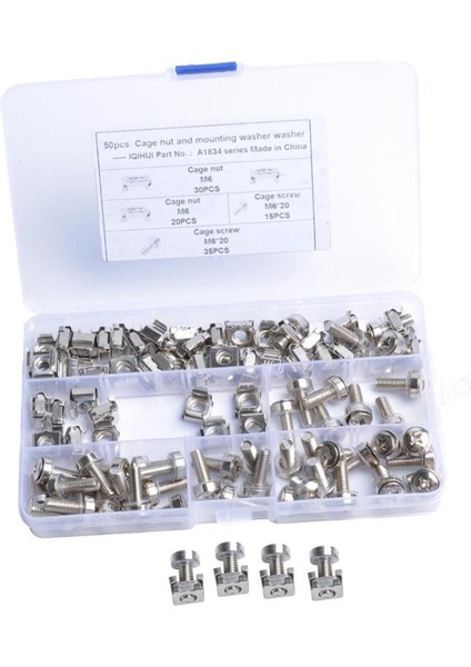 50 M6 Kafes Somun ve Cıvatalar Vidaları Paketi Pul Pulucu Veri Dolabı Rafı Montaj Sunucusu (Yurt Dışından) indirimleri