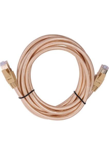 Cat7 Sftp Altın Kaplama Korumalı RJ45 Ethernet Ağ Bağlantı Kablosu 3m (Yurt Dışından)