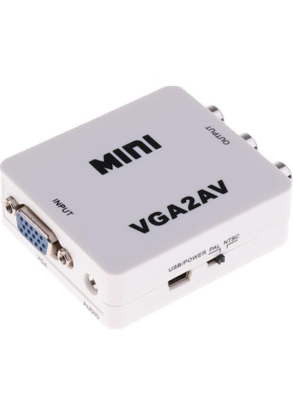 1080P Hdtv Pc Için Mini Vga'dan Av Rca Dönüştürücü VGA 2AV Cvbs+Ses Adaptörü (Yurt Dışından)