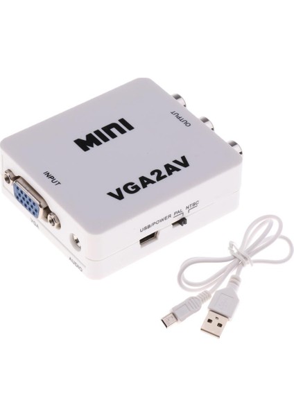 1080P Hdtv Pc Için Mini Vga'dan Av Rca Dönüştürücü VGA 2AV Cvbs+Ses Adaptörü (Yurt Dışından)