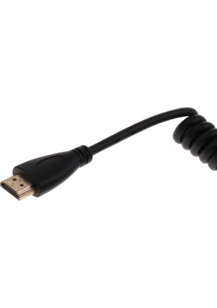 1pcs/lot HDMI Bir Erkek Mini HDMI Bir Erkek Spiral Sarmal Kablo Kordon 1080P Slr Için (Yurt Dışından)