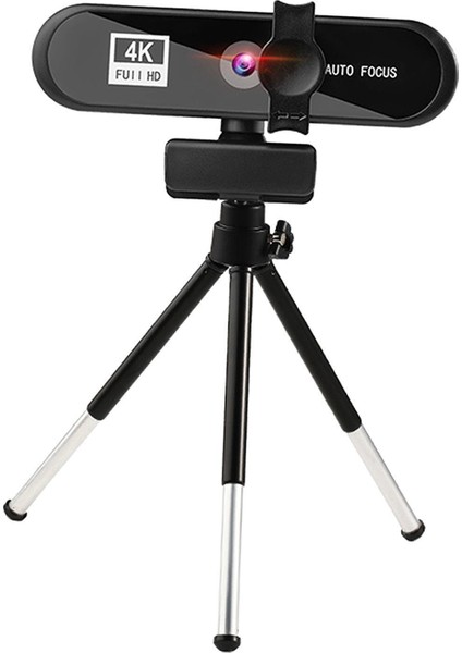 Bilgisayar 4 K Hd Webcam Web Kamera Dahili Mic Video Arama Kayıt 4K Siyah (Yurt Dışından)