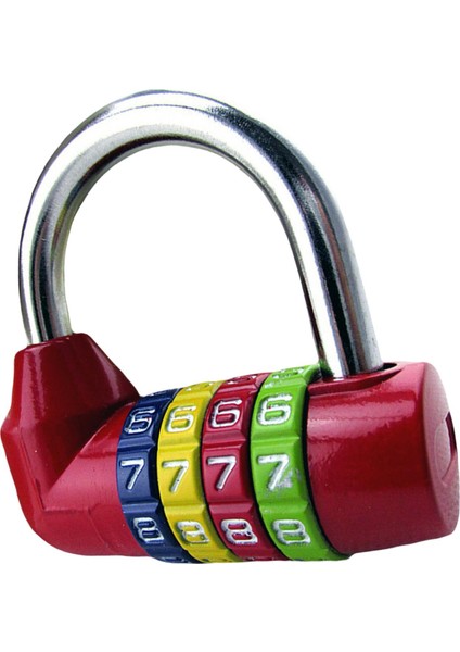 Taşınabilir 4 Haneli Kombinasyon Asma Kilit Spor Salonu Bagaj Dolabı Kırmızı (Yurt Dışından) modelleri