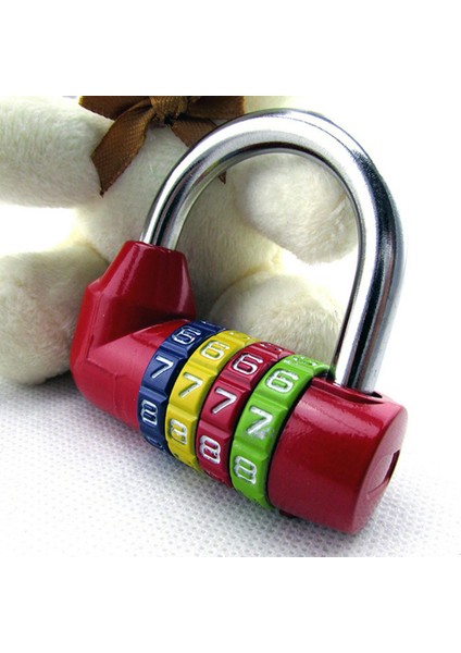 Taşınabilir 4 Haneli Kombinasyon Asma Kilit Spor Salonu Bagaj Dolabı Kırmızı (Yurt Dışından) indirimleri