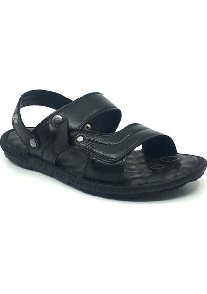 Taşpınar %100 Hakiki Deri Erkek Ortopedik Yazlık Rahat Ayarlanabilir Terlik & Sandalet 40-44