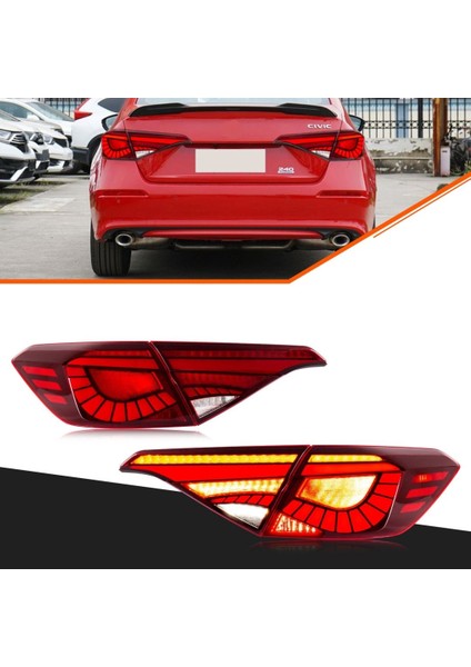 Honda civic fe1 stop lambası dragon kırmızı 2021+