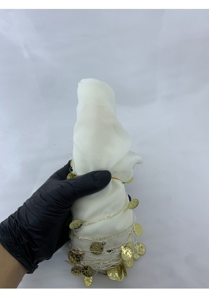 Düğün ve Kına Geceleri Için 5'li Kumaş Halay Mendili Beyaz