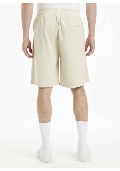 Normal Bej Erkek Sweat Şort J30J322907ACI_MONOLOGO Mıneral Dye