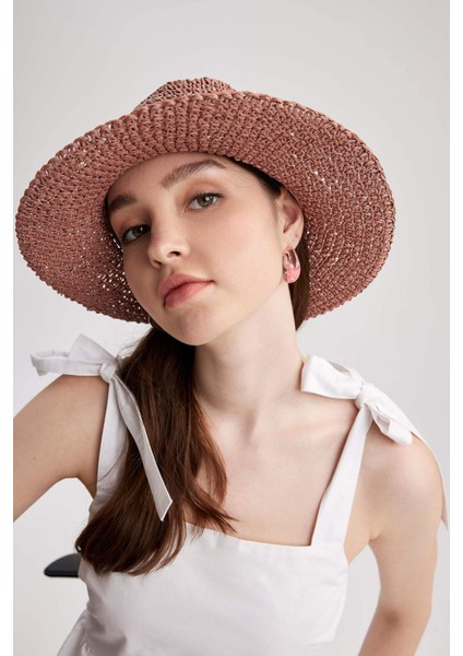 Kadın Kloş Hasır Şapka Z2198AZ23SM