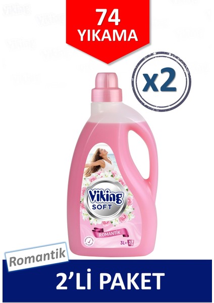 Çamaşır Yumuşatıcısı Romantik 3 Litre 2 Adet