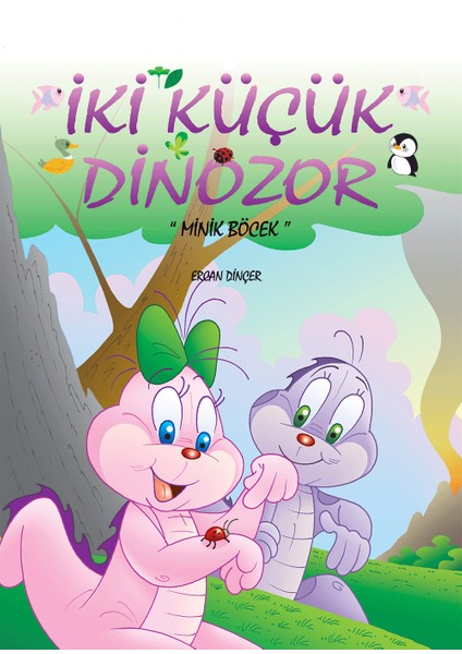 Mor Elma Iki Küçük Dinozor Minik Böcek