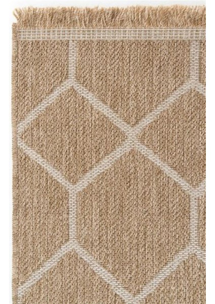 India 669 Beyaz Modern Jüt Desen Makine Halısı modelleri