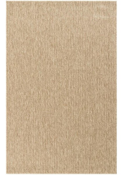 India 670 Bej Modern Jüt Desen Makine Halısı