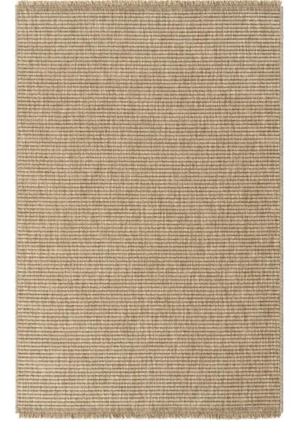 India 672 Bej Modern Jüt Desen Makine Halısı