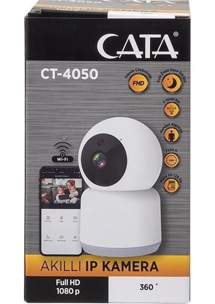 CT-4050 Gece Görüşlü Full HD-1080P Akıllı Ip Kamera