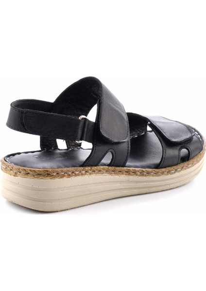 Siyah Leather Kadın Sandalet K05281202703 fırsatları