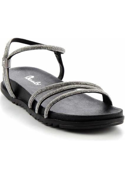 Siyah Lame Taşlı Kadın Sandalet K05197110009 modelleri