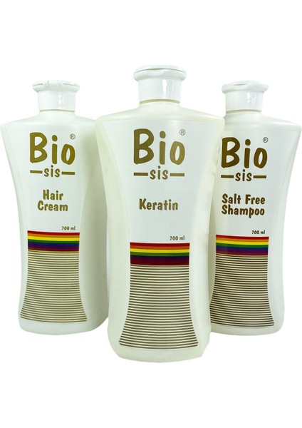 Vegan Şampuan Saç Bakım Seti Brezilya Fönü 3'lü Set -Tuzsuz Şampuan + Saç Kremi + Keratin Saç Bakım Seti 3lü 700 ml