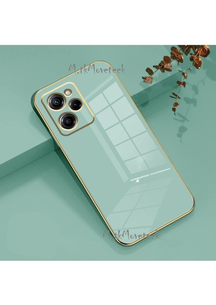 Xiaomi Poco X5 Pro 5g Uyumlu Kılıf Kamera Lens Korumalı Parlak Gold Altın Kenarlı Yumuşak Silikon Kapak
